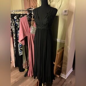 Free People Adela Black Lace Dress